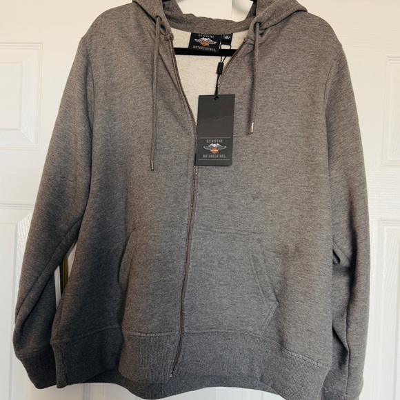 Harley-Davidson Gray Zip-Up Hoodie with Yellow & White Accents - Picture 3 of 5